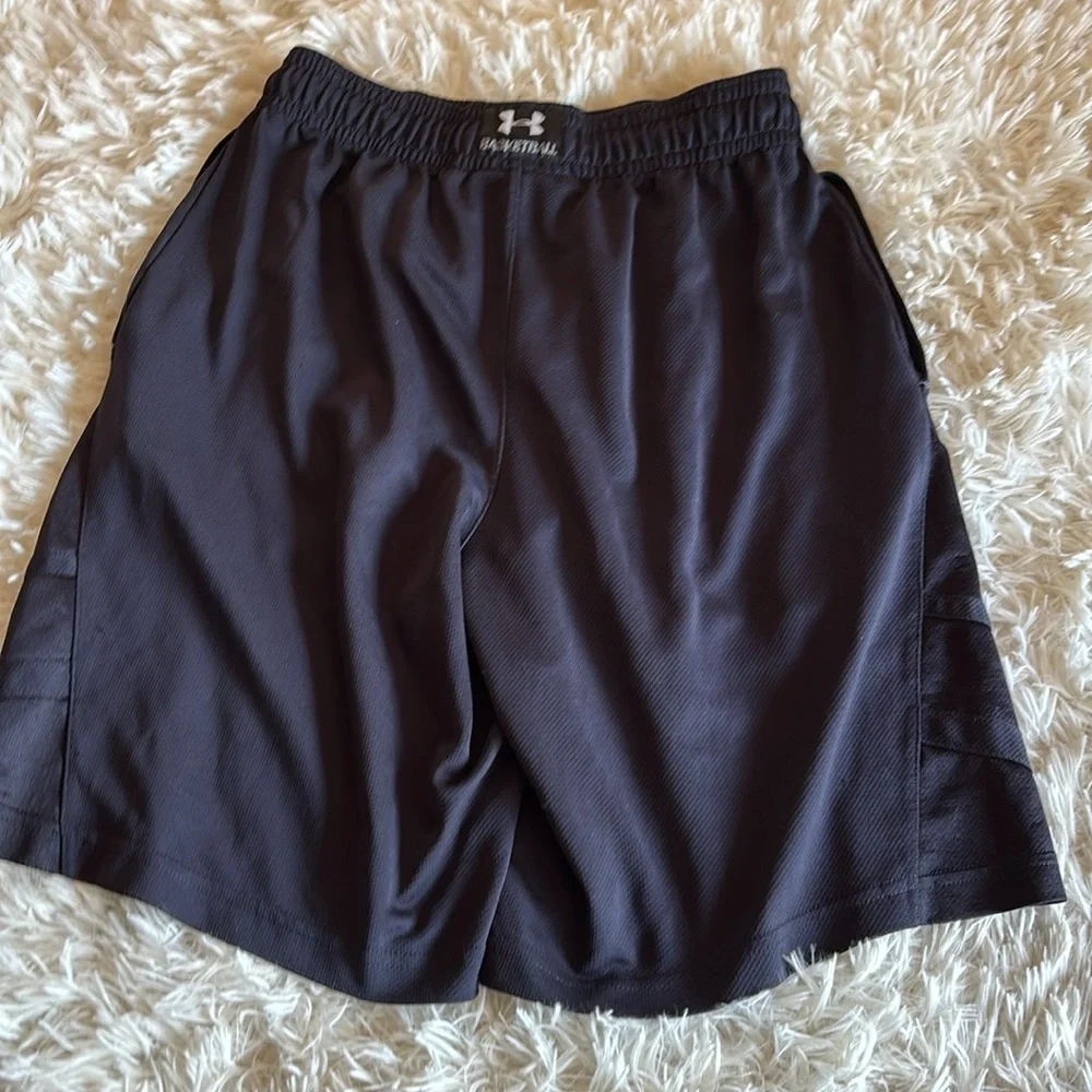 Under Armour black loose fit basketball shorts size small.